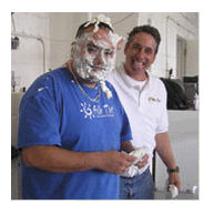 A Clear Nose Bra Will Protect Your Car from Flying Pies (too bad he didn’t have one on his face… hehehehehe!)